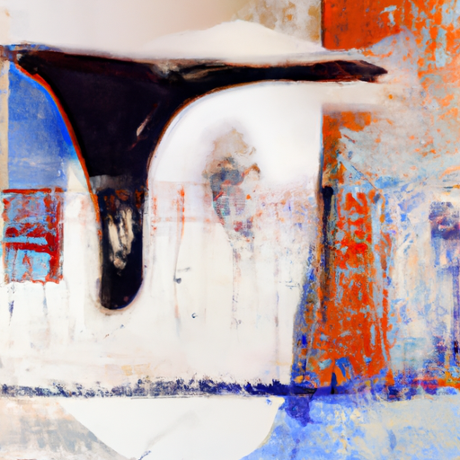 An abstract contemporary painting with bold brush strokes and layers of texture.
